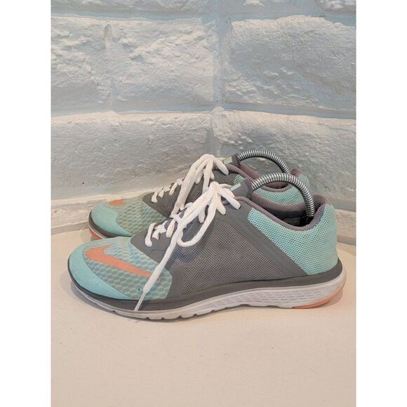 Nike FS Lite Run 3 Women's Size 7.0 Gray Blue Running Shoes Sneakers 807145-400 - Picture 2 of 10